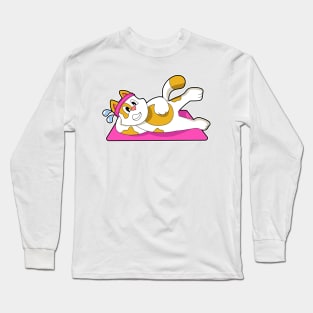 Cat at Yoga Stretching exercise Long Sleeve T-Shirt